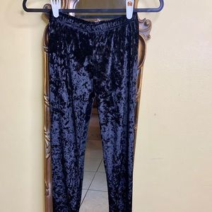 Pink Republic Black Crushed Velvet Leggings Sz S
